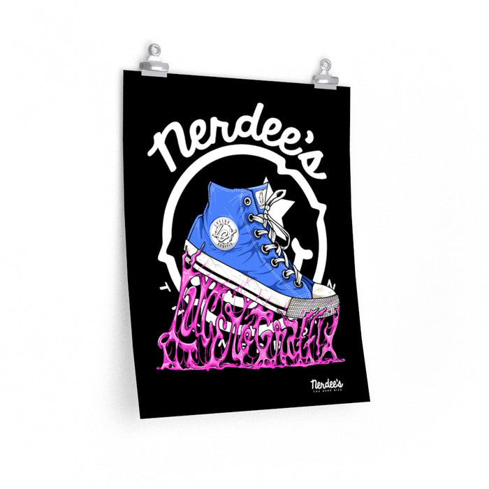 Nerdee's Collectible Art -  Lucero Graffix "Sticky Shoe" - Premium Matte vertical posters