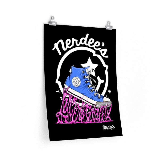 Nerdee's Collectible Art -  Lucero Graffix "Sticky Shoe" - Premium Matte vertical posters