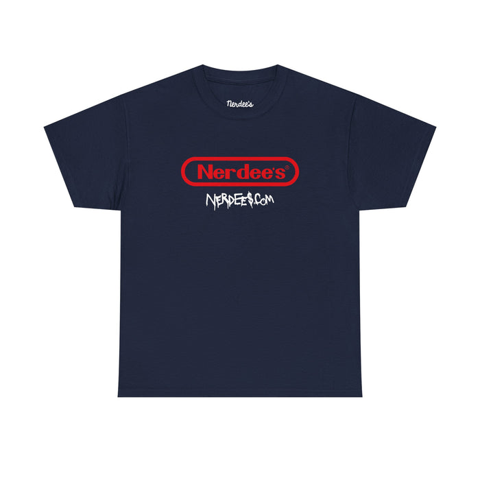 Nerdee's Retro Parody Tees - "Nerdee's" (Nerd-tendo logo) - Unisex Heavy Cotton Tee - Nerd Drip