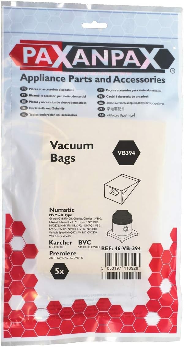 Numatic wet and dry bags 'NVM-2B' Charles, Edward, George Series (Pack of 5) | 604016
