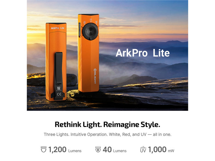 Olight ArkPro Lite Torch 1200 Lumens Rechargeable | Orange
