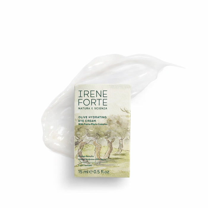 Irene Forte olive hydrating eye cream refill packaging on a white background