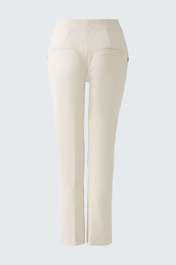 Oui 0091720 Trousers with Elastic Waistband Taupe