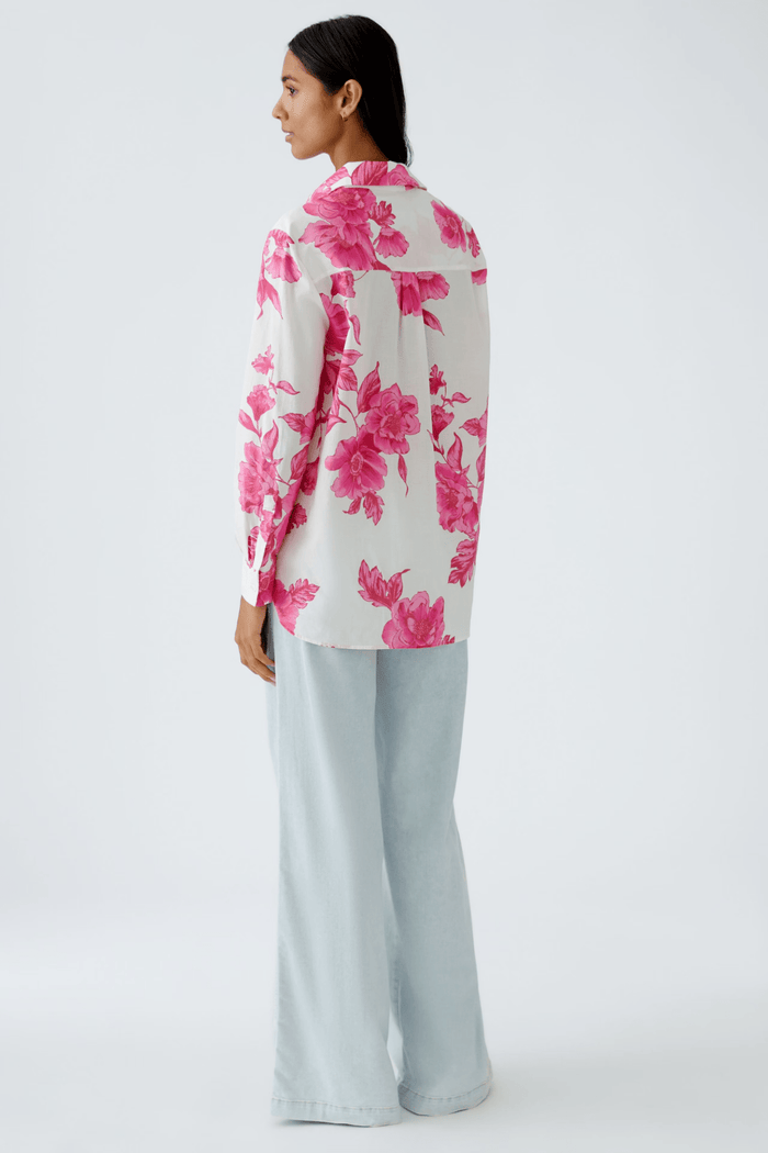 Oui 92934 Long Sleeve Pink/ White Shirt