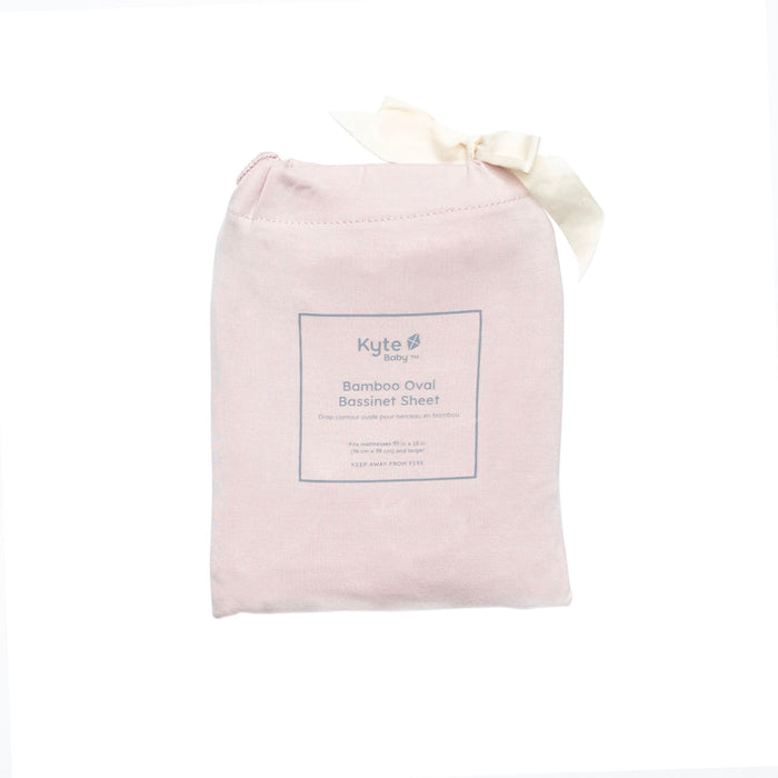 Blush Kyte Baby bamboo Oval Bassinet Sheet in bag