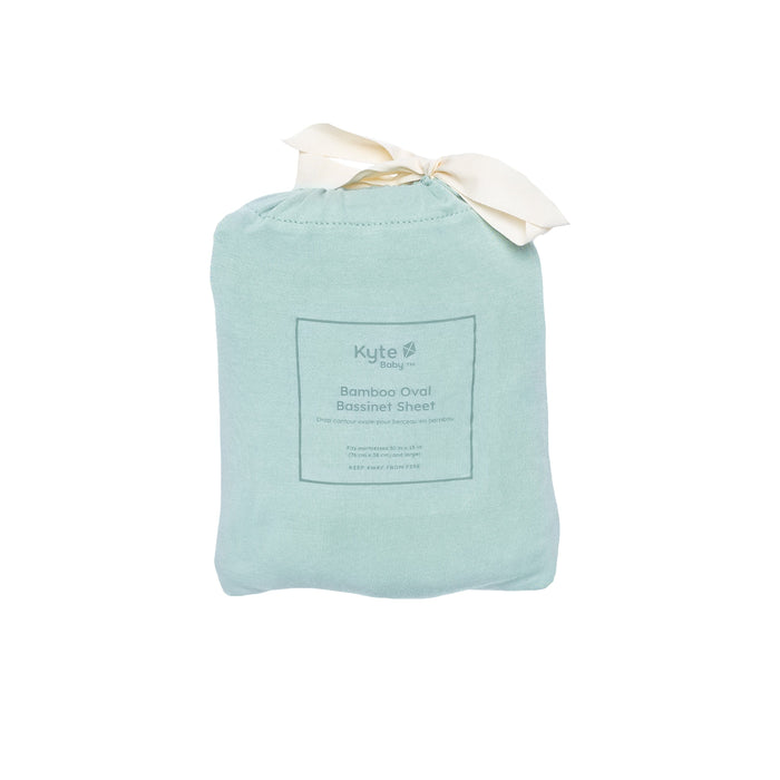 Sage Kyte Baby bamboo Oval Bassinet Sheet in bag