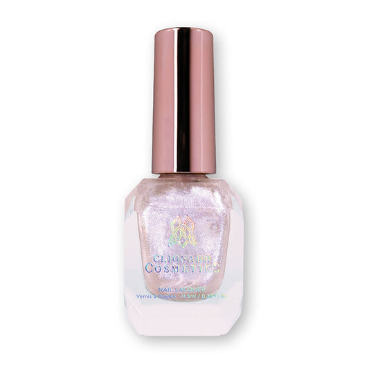 Bottle of nail polish containing Over the Moon Nail Lacquer on white background.
