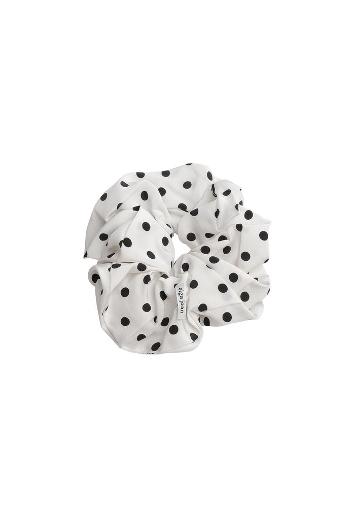 Oversized Scrunchie Pois Bianca Silk