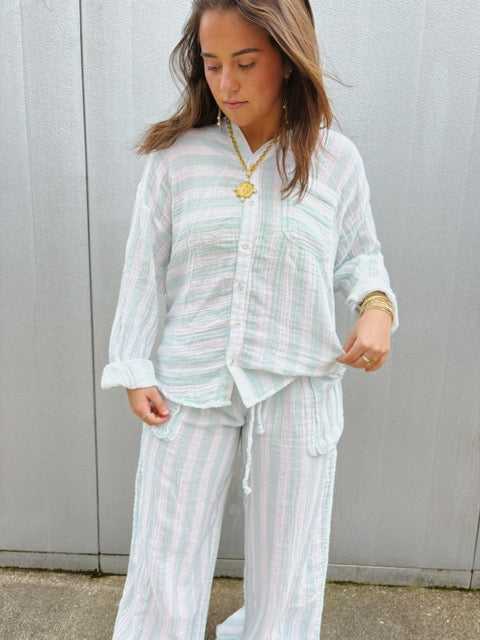 Oversized Striped Button Down