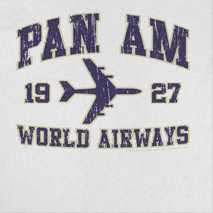 Pan Am World Airways Varsity Sports Text Distress White T-Shirt