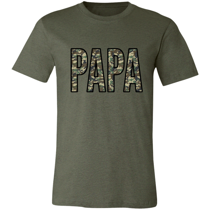 Papa Camo graphic t-shirt in Heather Military Green
