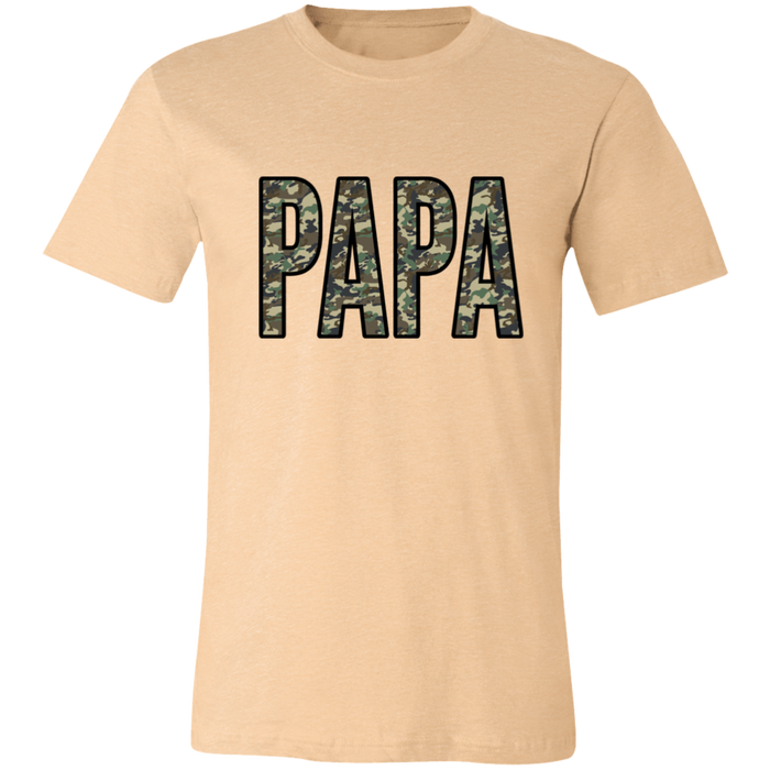 Papa Camo graphic t-shirt in Heather Sand Dune