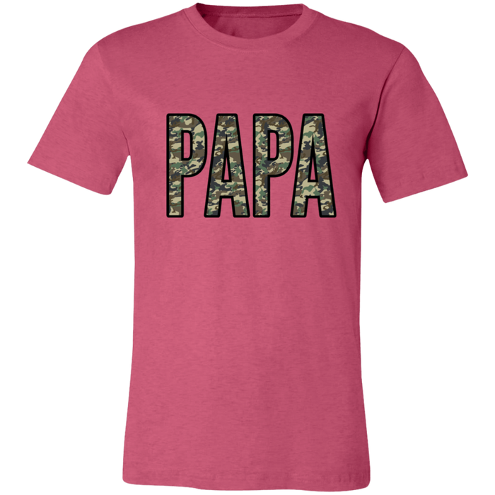 Papa Camo graphic t-shirt in Heather Raspberry