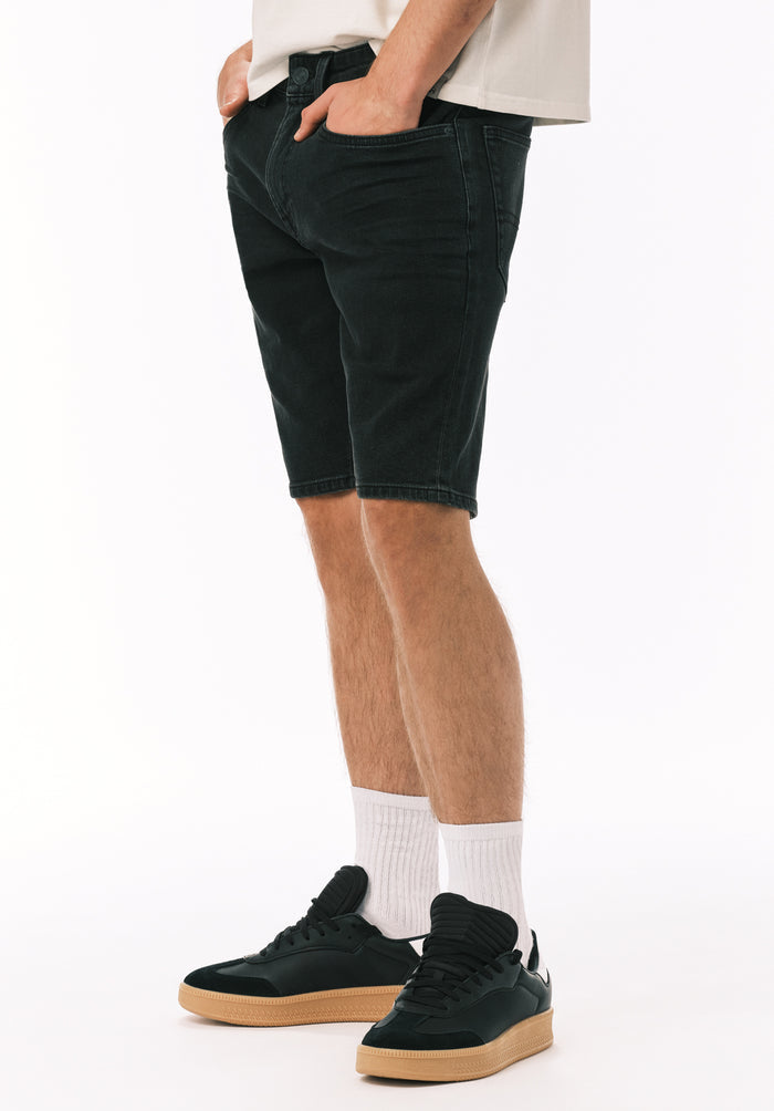 Buffalo Men Shorts Black Denim Denim Shorts Stretch Slim Fit