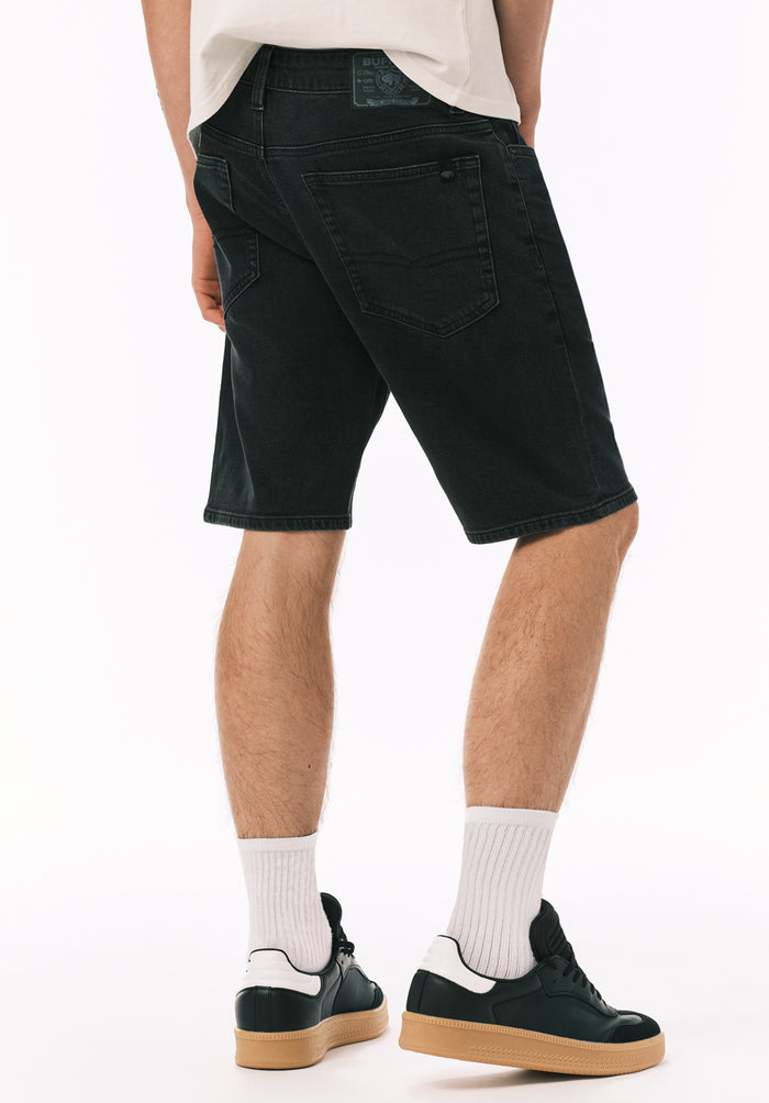 Buffalo Men Shorts Black Denim Denim Shorts Stretch Slim Fit