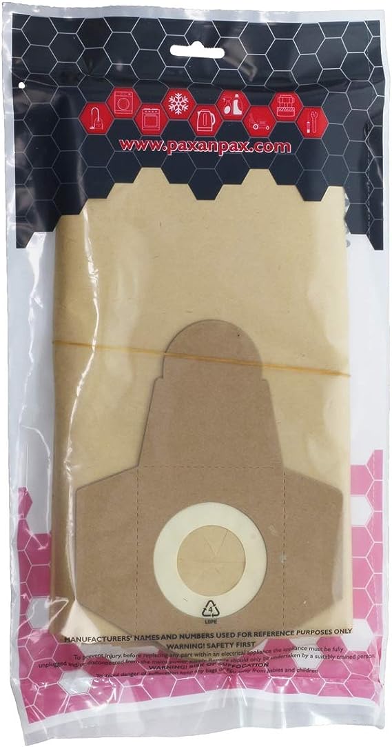 Parkside Lidl 20L Wet and Dry Vacuum Paper Bags | Pack of 5 Compatible with VB181 Clarke | Draper | RYOBI | Lidl Parkside PWD12