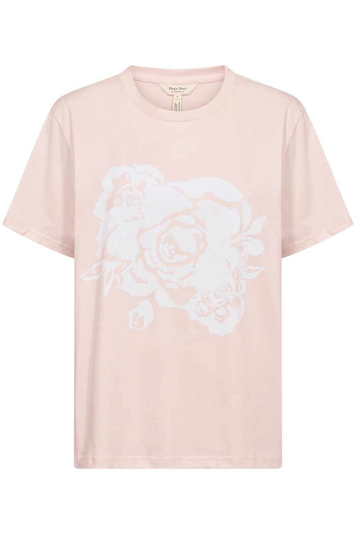 Part Two 30309423 NahidPW T-Shirt with Rose Print Mauve Chalk - Dotique