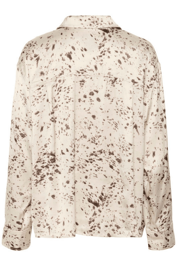Part Two SheenaPW blouse in French oak scattered print with v-neckline, available at Dotique