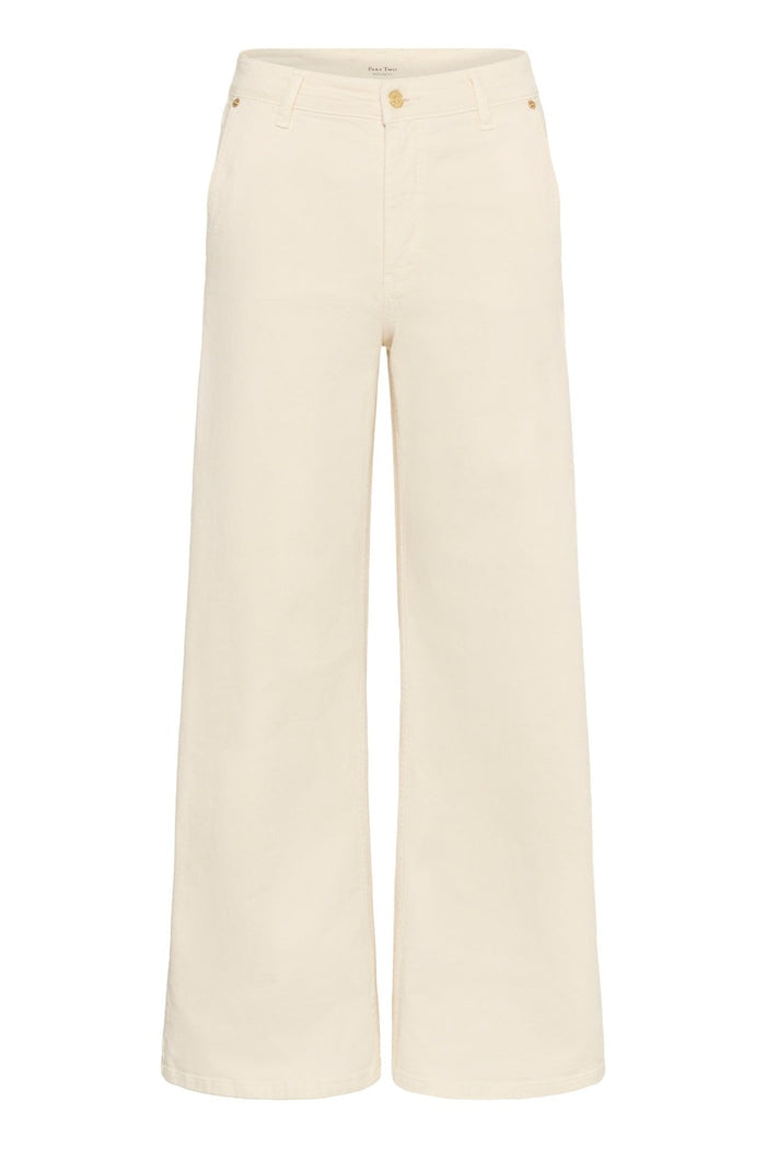Part Two SafinaPW JE wide leg jeans eggnog cream cotton stretch Dotique