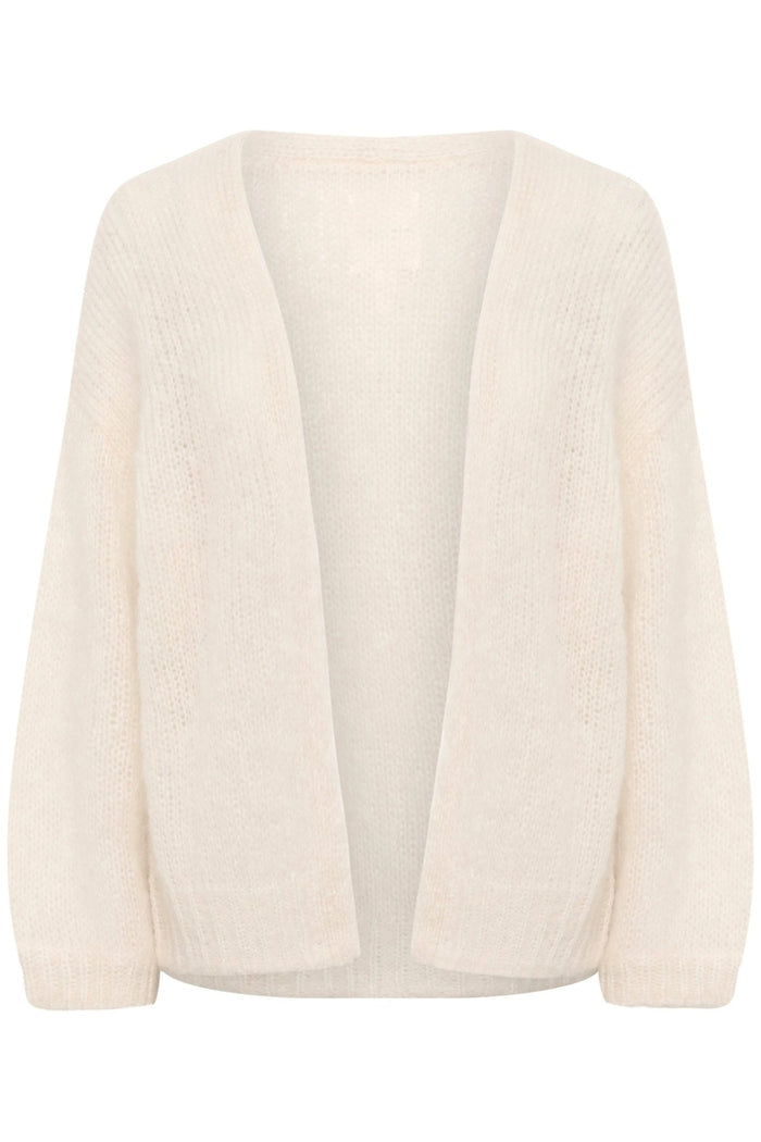 Part Two RastinaPW Eggnog open-front cardigan in mohair wool blend, relaxed cosy knitwear at Dotique