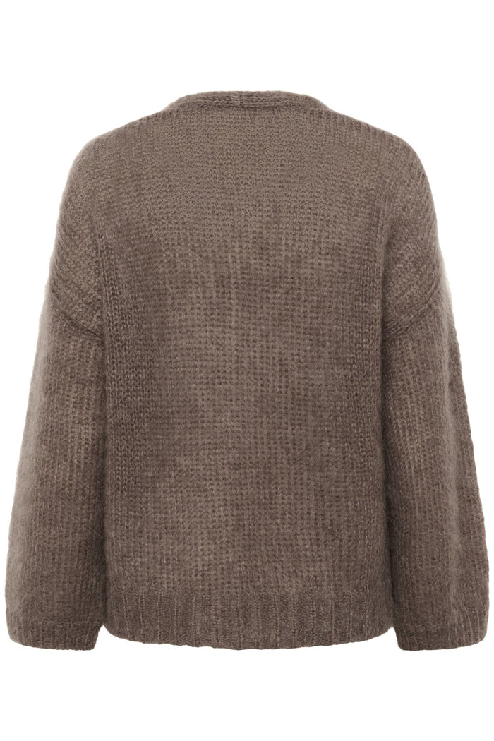 Part Two RastinaPW Falcon brown open-front cardigan mohair wool blend cosy knitwear Dotique