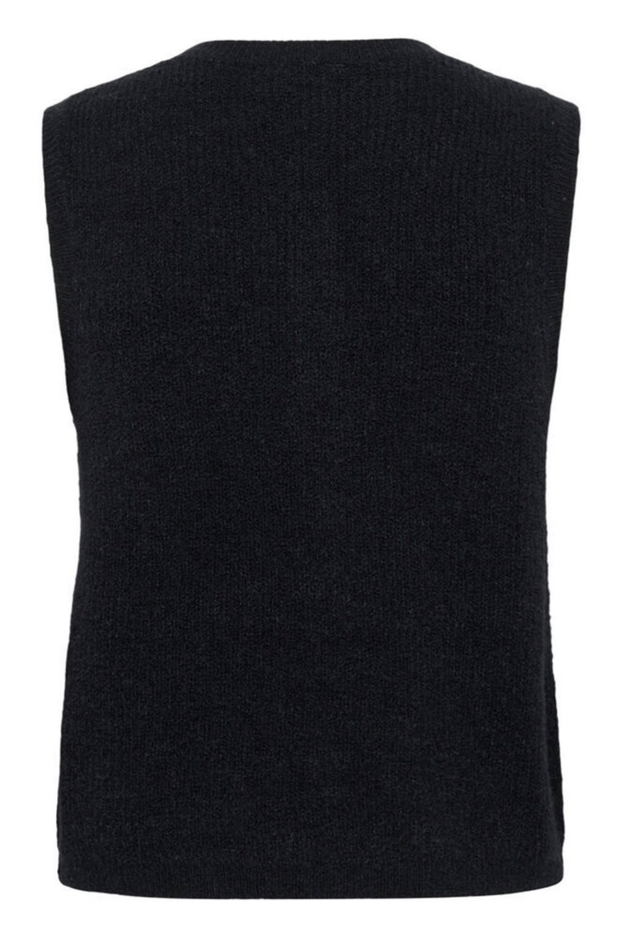 Part Two PimiraPW navy button waistcoat with soft knit texture, available at Dotique