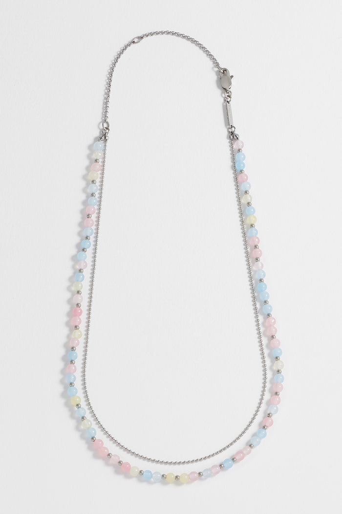 Pastel Multi Gemstone Double Necklace
