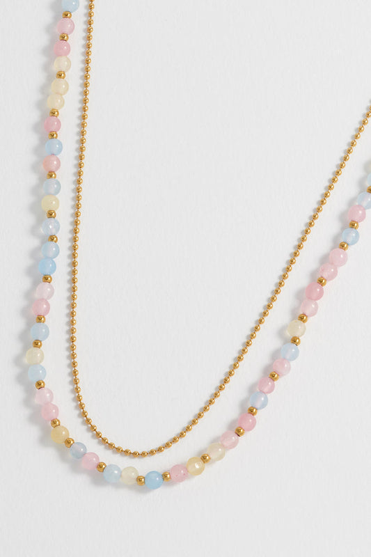 Pastel Multi Gemstone Double Necklace
