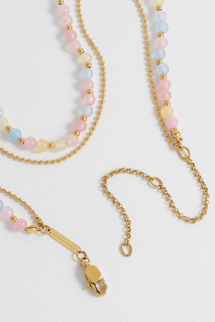 Pastel Multi Gemstone Double Necklace