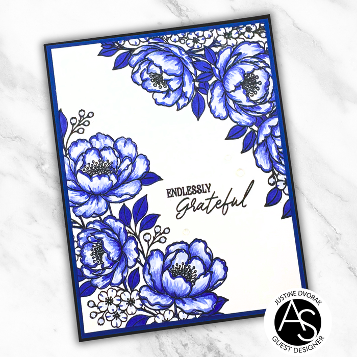 Peony Corners Stamp, Die & Stencil Bundle