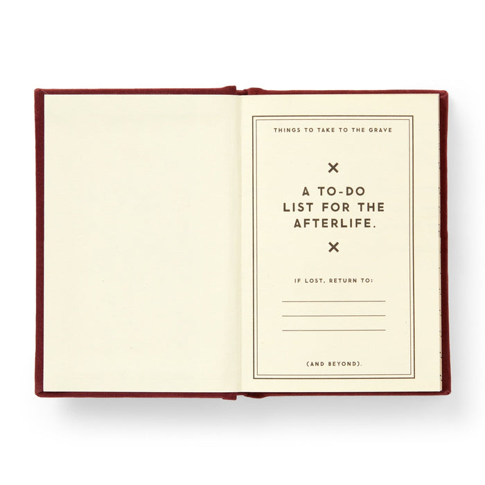The People I Plan To Haunt Tiny Diary by Brass Monkey features a red cover, a blank left page, and a right page labeled "If lost, return to:"—a pocket-sized notebook perfect for spooky stationery fans.