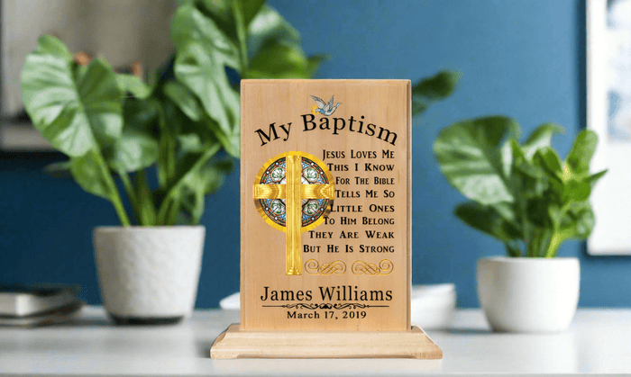 Personalized Christening Gift with Name and Date