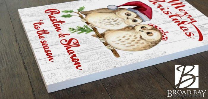 Christmas Family Name Wall Art Decor Sign - Personalized - 16.5" x 10.5" - Broad Bay Personalized Gifts Shipped Fast