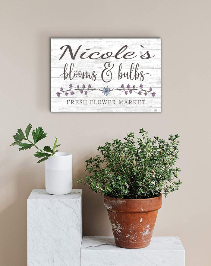 Personalized Flower Market Sign Wood Wall Art - Broad Bay Personalized Gifts Shipped Fast