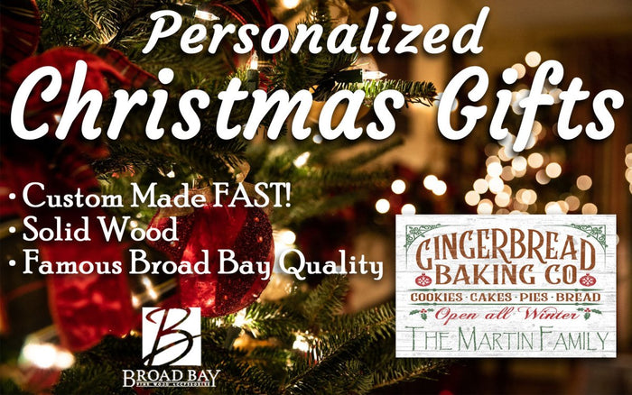 Personalized Gingerbread Baking Company Christmas Sign Wood - Broad Bay Personalized Gifts Shipped Fast