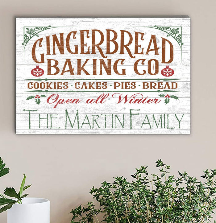 Personalized Gingerbread Baking Company Christmas Sign Wood - Broad Bay Personalized Gifts Shipped Fast