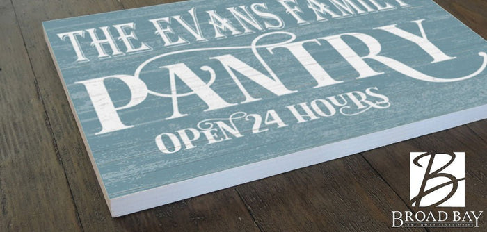 Personalized Kitchen Pantry Sign Farmhouse Decor Custom Made - Broad Bay Personalized Gifts Shipped Fast