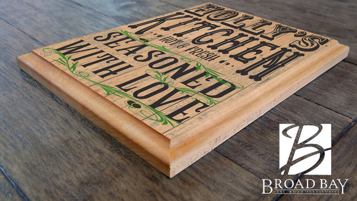 Seasoned With Love Personalized Kitchen Sign