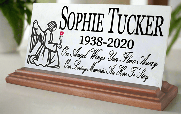 Loved One Memorial Stone Plaque for Shelf or Mantel Loved One Remembrance Sign - Broad Bay Personalized Gifts Shipped Fast