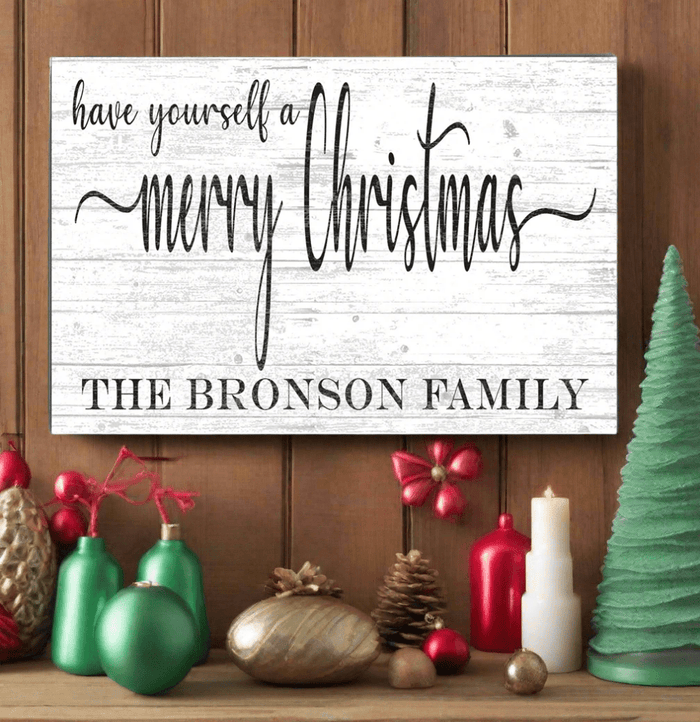 Personalized Merry Christmas Wood Sign - Broad Bay Personalized Gifts Shipped Fast