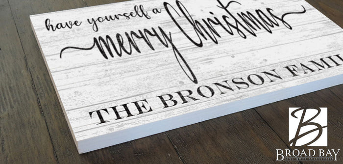 Personalized Merry Christmas Wood Sign - Broad Bay Personalized Gifts Shipped Fast