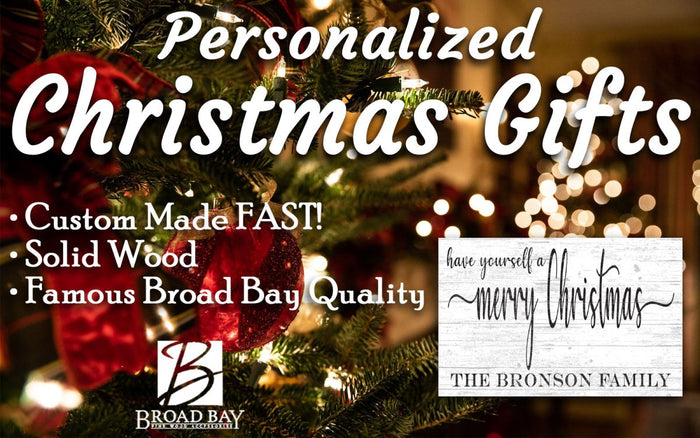 Personalized Merry Christmas Wood Sign - Broad Bay Personalized Gifts Shipped Fast