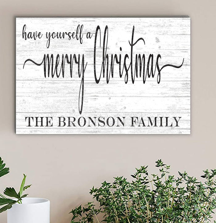 Personalized Merry Christmas Wood Sign - Broad Bay Personalized Gifts Shipped Fast