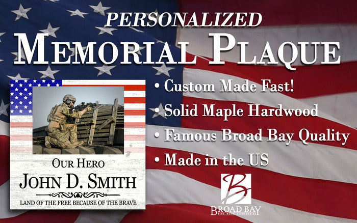 Our Hero Frame Military or Law Enforcement Picture Frame - Upload Photo or Image - Personalized - Broad Bay Personalized Gifts Shipped Fast