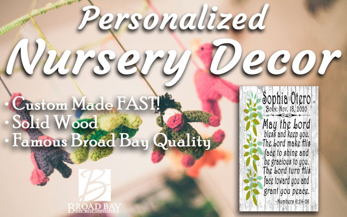 Personalized Nursery Wall Art Gift for Boy or Girl Gift MAY THE LORD KEEP YOU - Broad Bay Personalized Gifts Shipped Fast