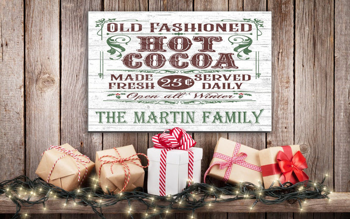 Personalized Vintage Christmas Sign Family Name