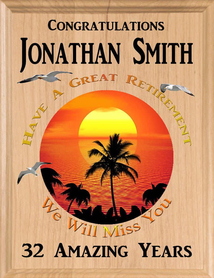 Retirement plaque