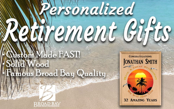 Retirement Gift Plaque for Men or Women SOLID MAPLE - Broad Bay Personalized Gifts Shipped Fast