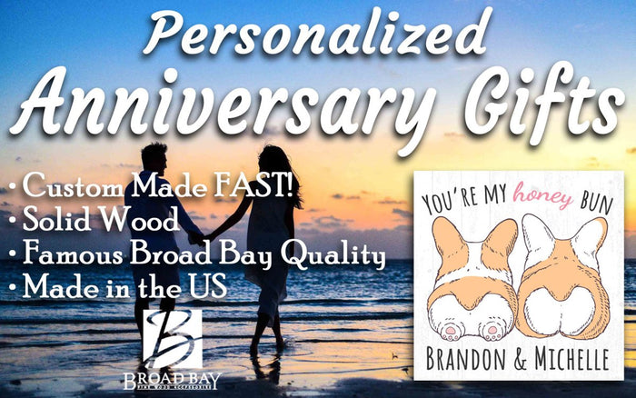 Personalized Romantic Sign for Wife or Girlfriend Anniversary Gift Custom 10.5in x 10.5in - Broad Bay Personalized Gifts Shipped Fast