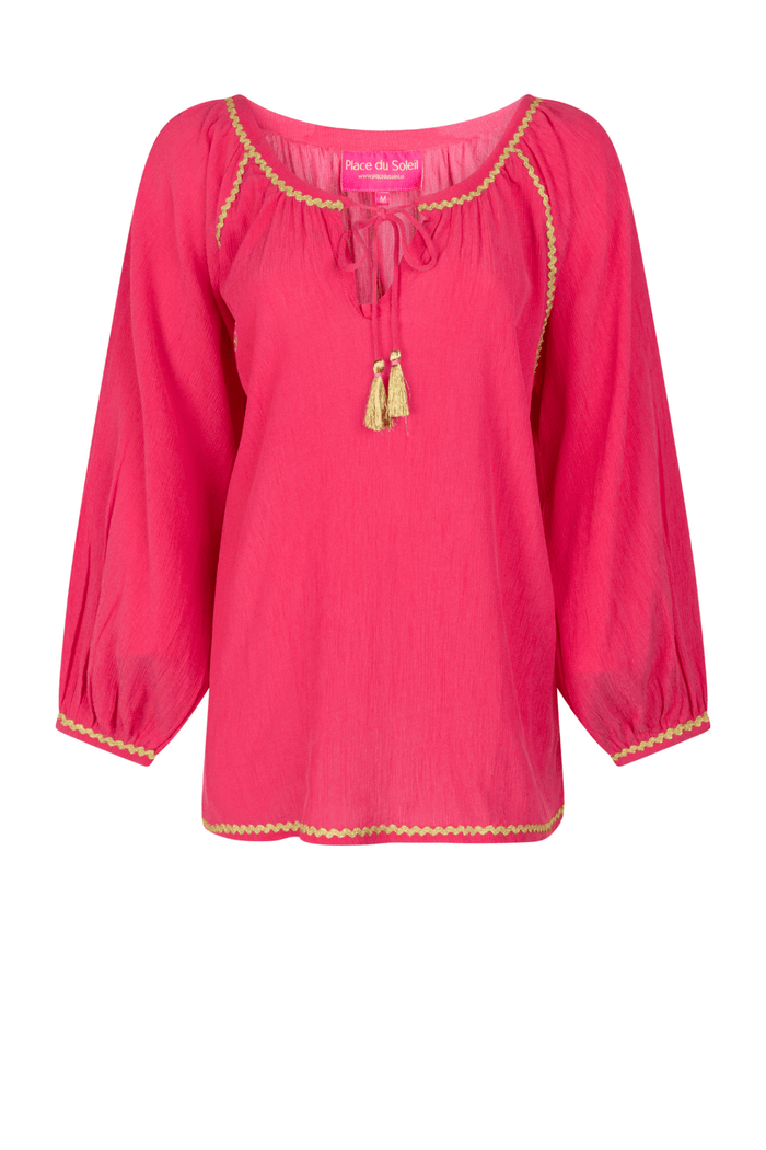 Place Du Soleil Blouse Deep Rosa 445 - Dotique - Place du Soleil